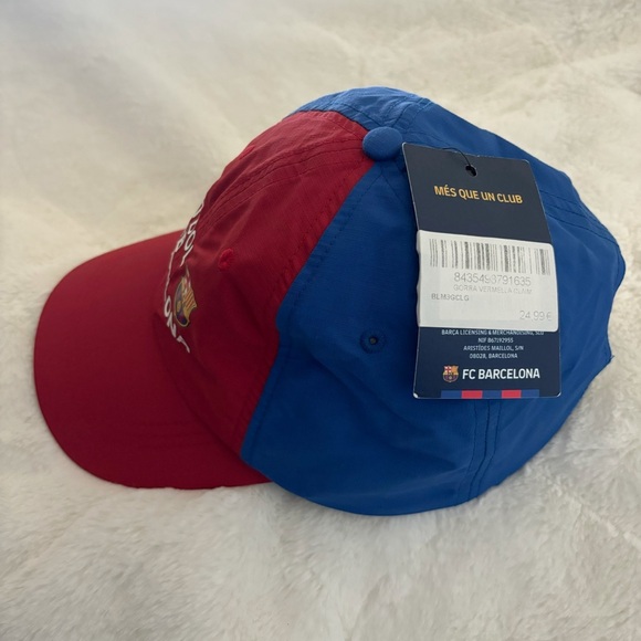 Barca FCB Barcelona Team Logo Cap Red Blue OSFM Nylon Futbol Soccer NEW Sports - Picture 4 of 13